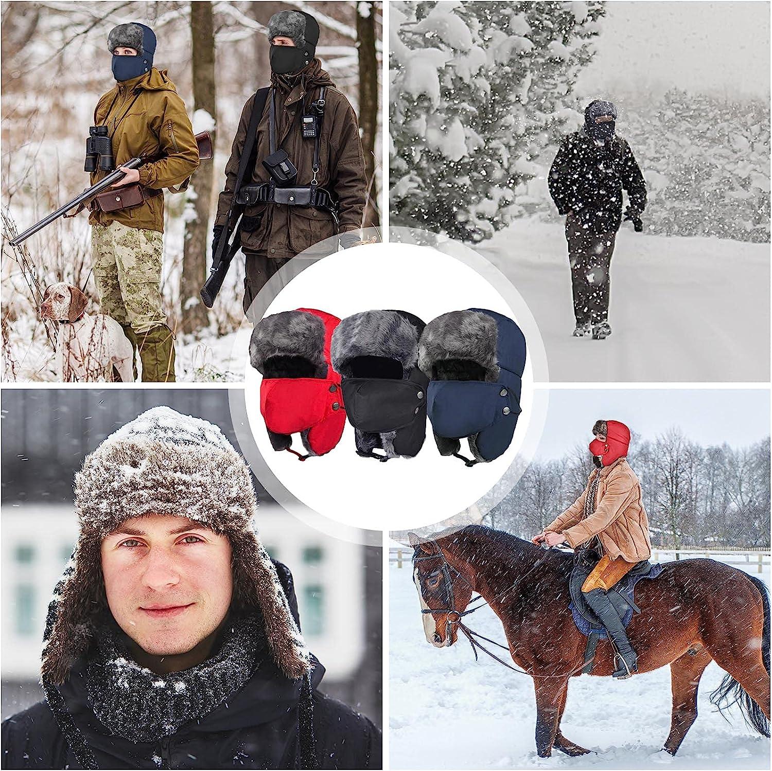 Trooper Trapper Hat Warm Winter - Thermal Fur Fleece Russian