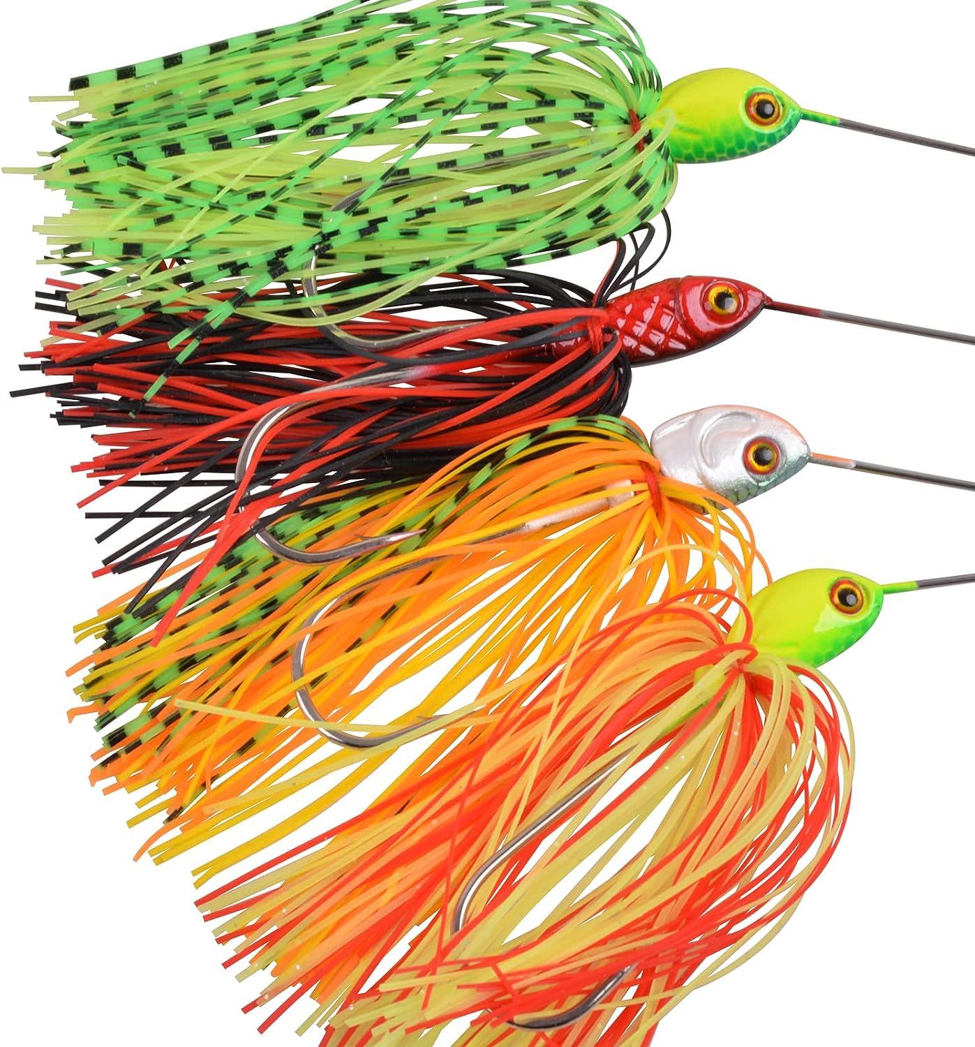 Fishing Lures Spinnerbait, Bass Fishing Lure Spinner Baits Kit Hard Metal  Multicolor Buzzbait Spinnerbait Jigs for Bass Pike Trout Salmon 6pcs  Spinnerbait