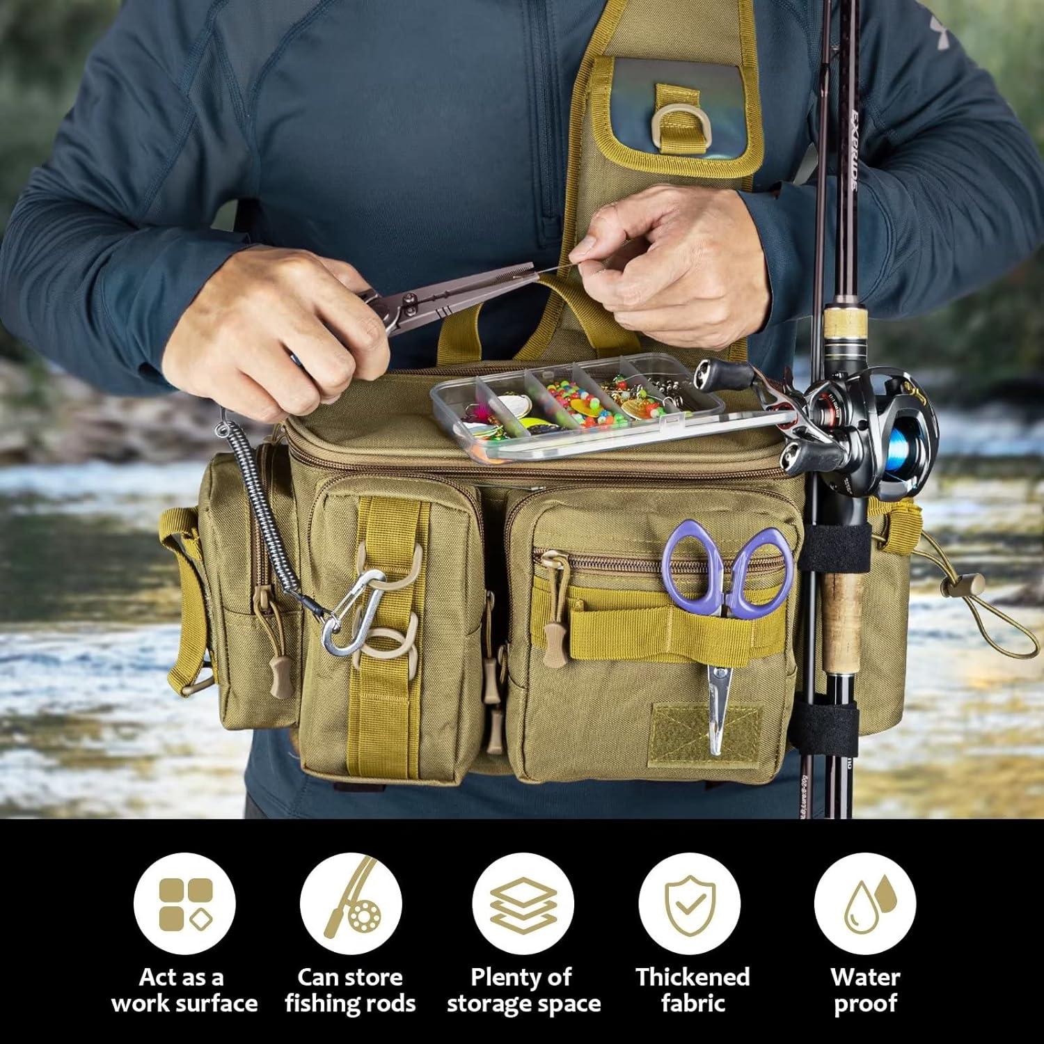 Fishing Bag, Wear-Resistant Durable Fly Fishing Bag Fishing Tackle Carry  Case Bag For Fish