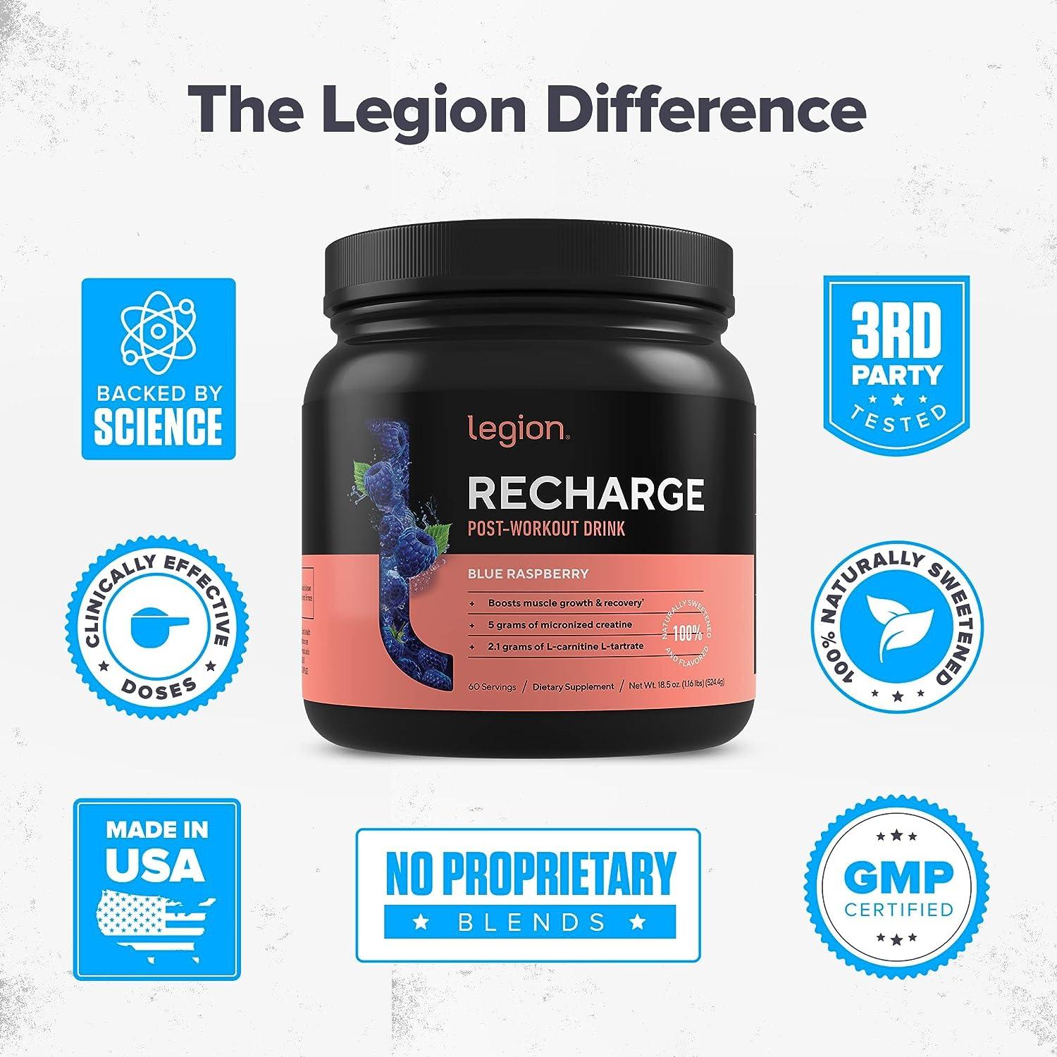 Legion Recharge Post Workout Supplement - All Natural Muscle