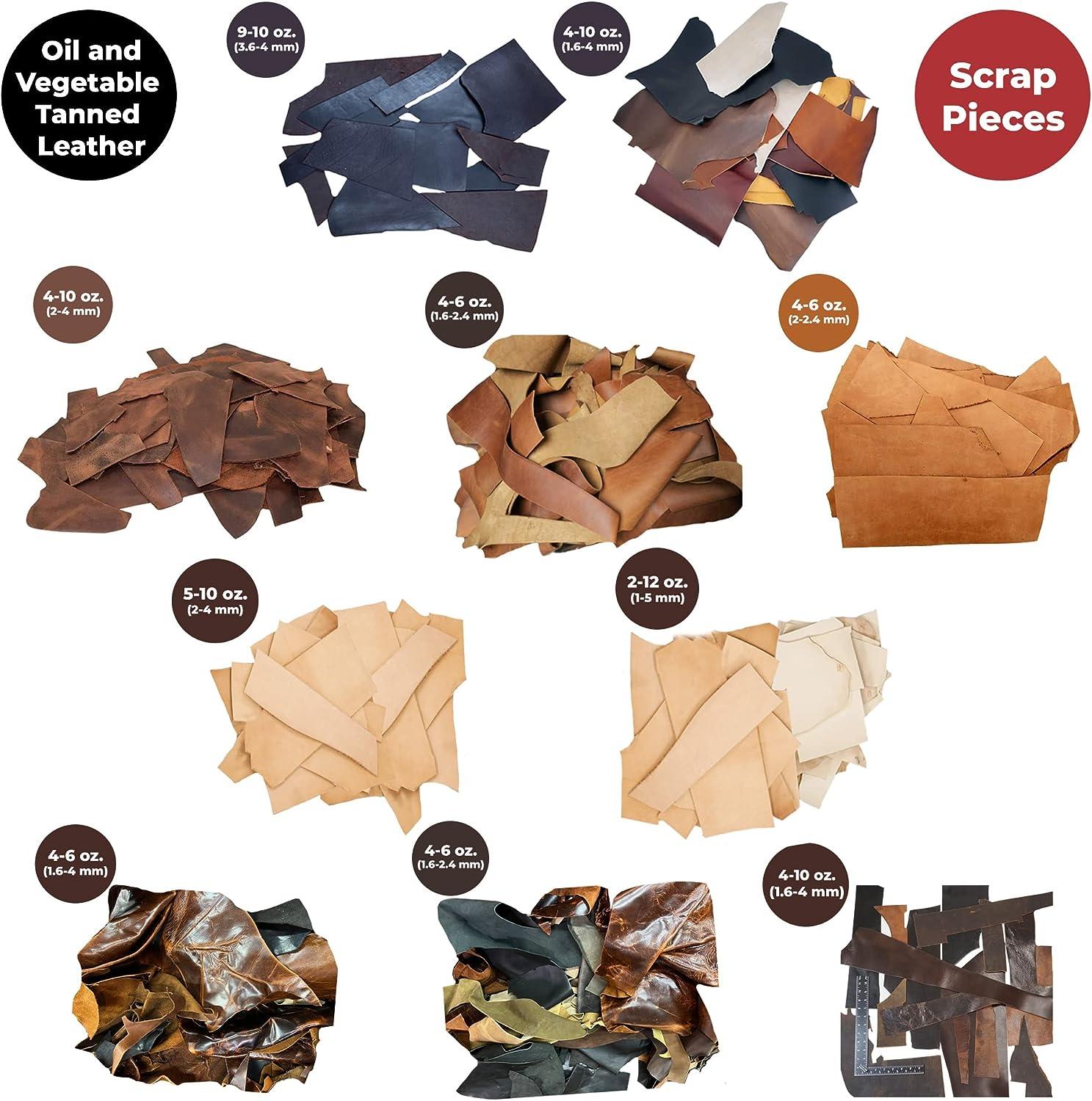  Full Grain Leather Scraps and Remnants: Sold by The