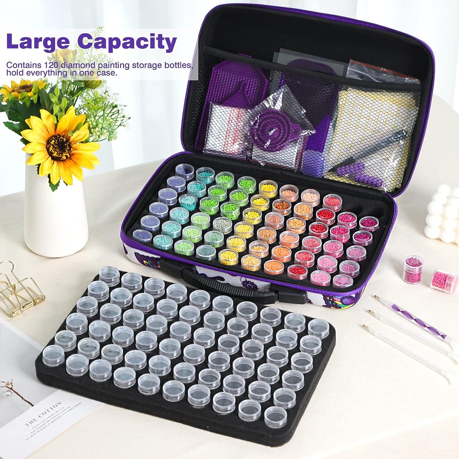60 120 Grid Diamond Painting Storage Box Bottles Drill Beads Art Kit  Portable