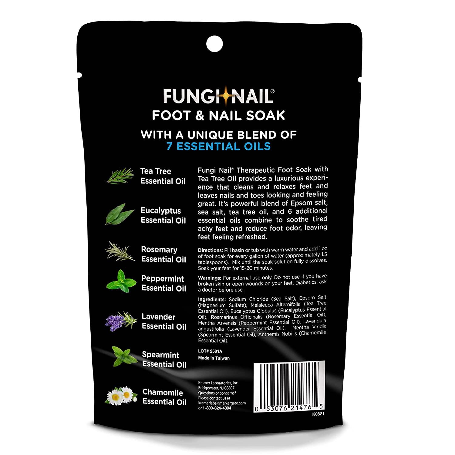 Fungi-Nail Foot Nail Soak With Tea Tree Oil Moisturize, Reduce Foot Odor,  Soothe Aching Feet A Therapeutic Blend Of Rich Mineral Epsom Salt, Pure Sea  Salt, And