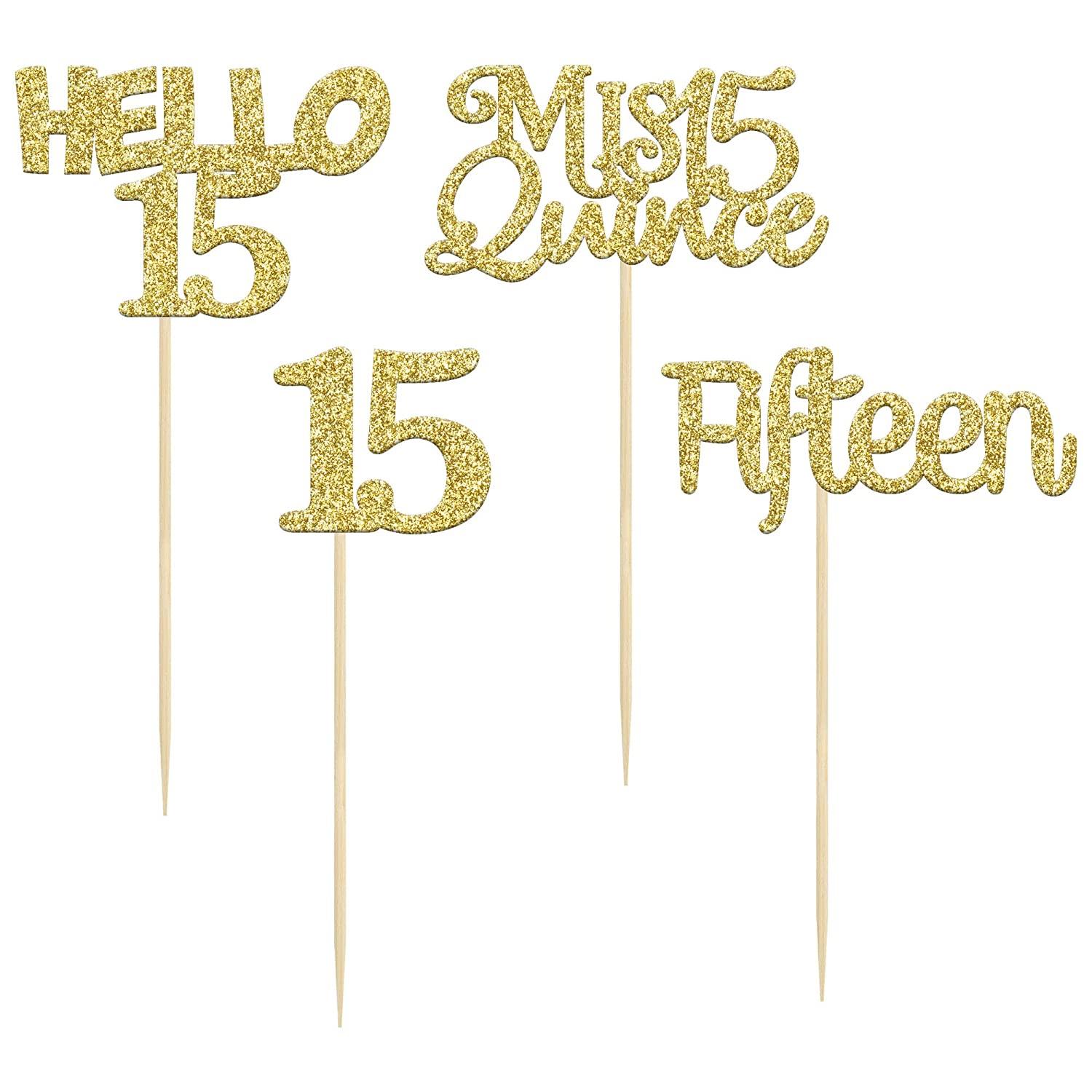 15th Birthday Cake Topper. Number 15 Cake Topper. 15th Birthday Decoration.  Mis Quince Anos. Fifteenth Birthday. 