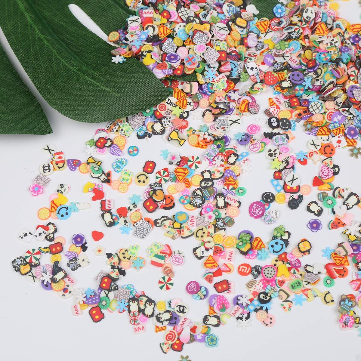 HOCIBES 5000PCS Polymer Clay Slices ,Cute Fimo Slices ,3D Polymer Clay Nail  Art Decoration Slices , Flower Slices for Nail Art ,Slime Add Ins
