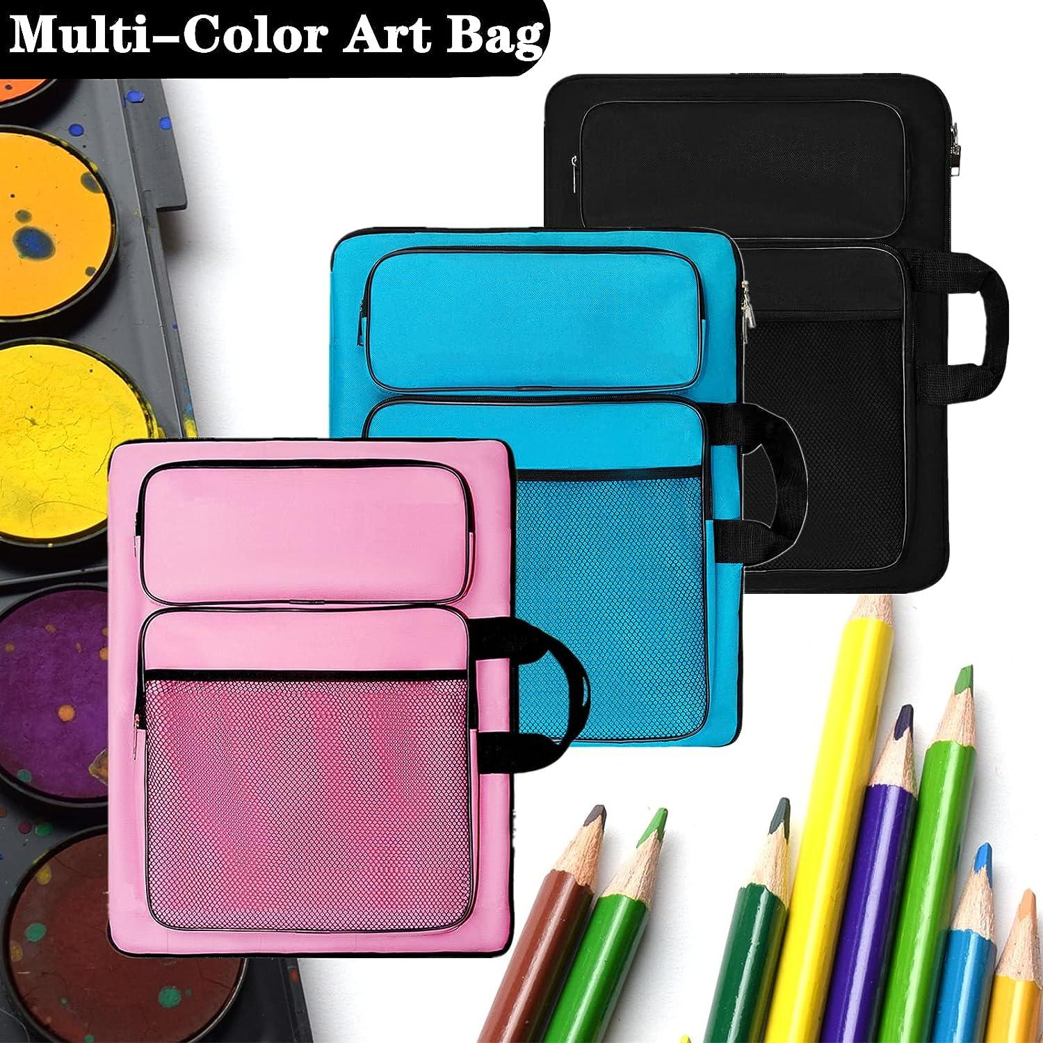 Art Portfolio Case,Art Portfolio Bags Carry Case Art Supplies Tote,  Backpack Bag with Pockets Handle Organizer,Student Carrying Storage Bag  Artwork Poster Board,Project Drawing Pink 