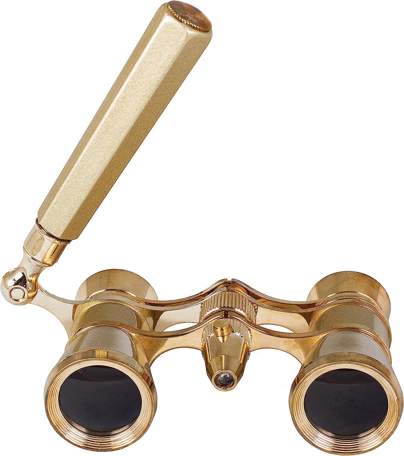 Levenhuk Broadway 325N Opera Glasses (Gold Theater Binoculars with