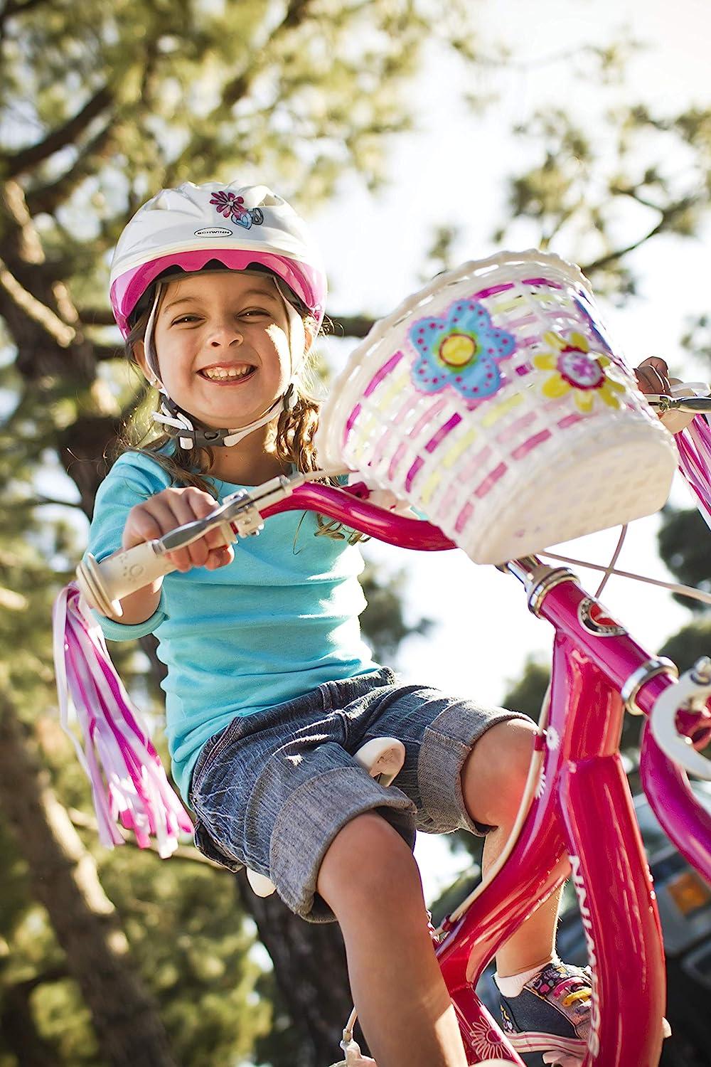 Schwinn Girls Bicycle Basket, Kids Front Bike Accessory Light-up Flowers