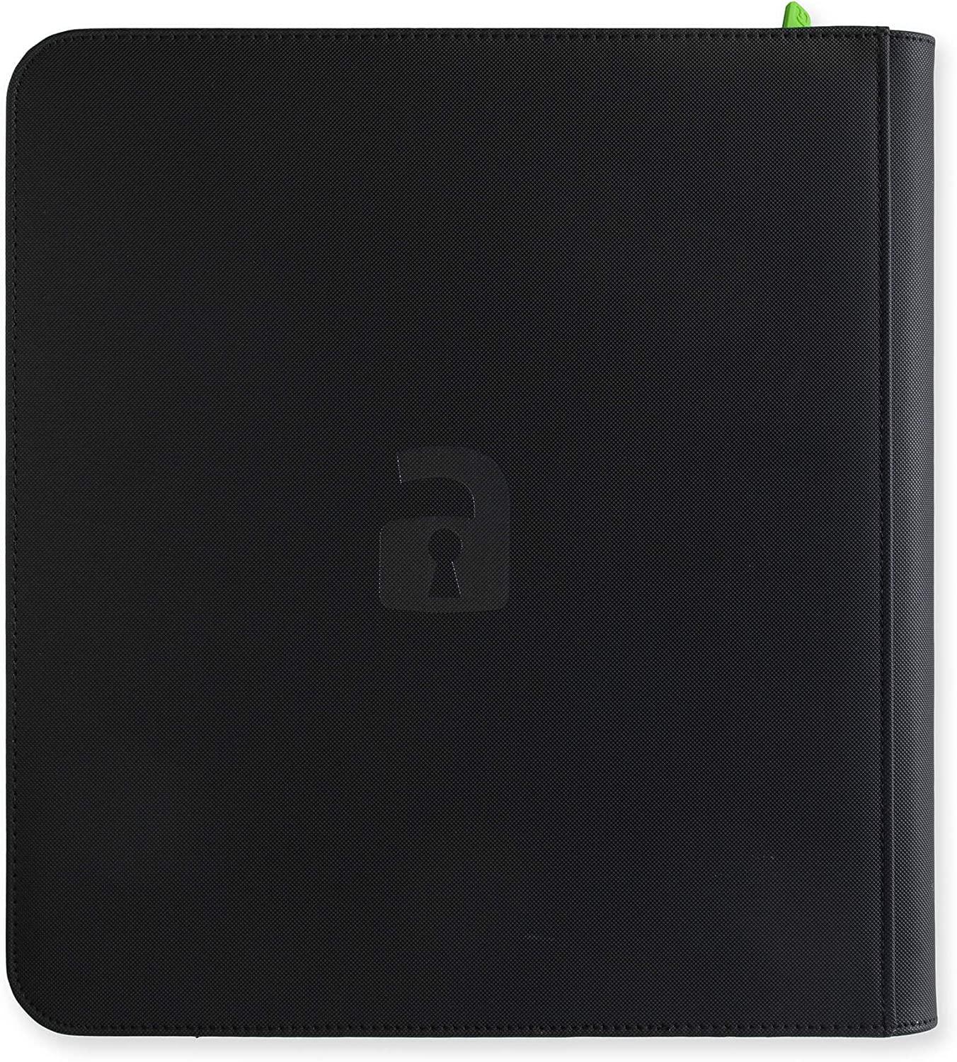 Vault X Premium Exo-Tec XL Zip Binder - 12 Pocket XL Trading Card Album  Folder - 624 Side Loading Pocket Binder for TCG (Black)