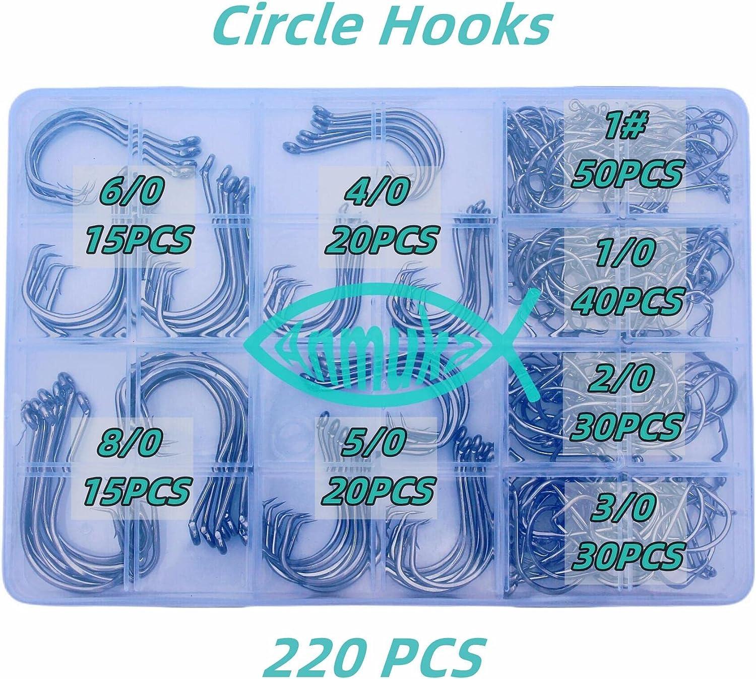 50/100pcs Strong Circle Hooks Offset Turned Up Eye Sea Fishing 1/0 2/0 3/0  4/0