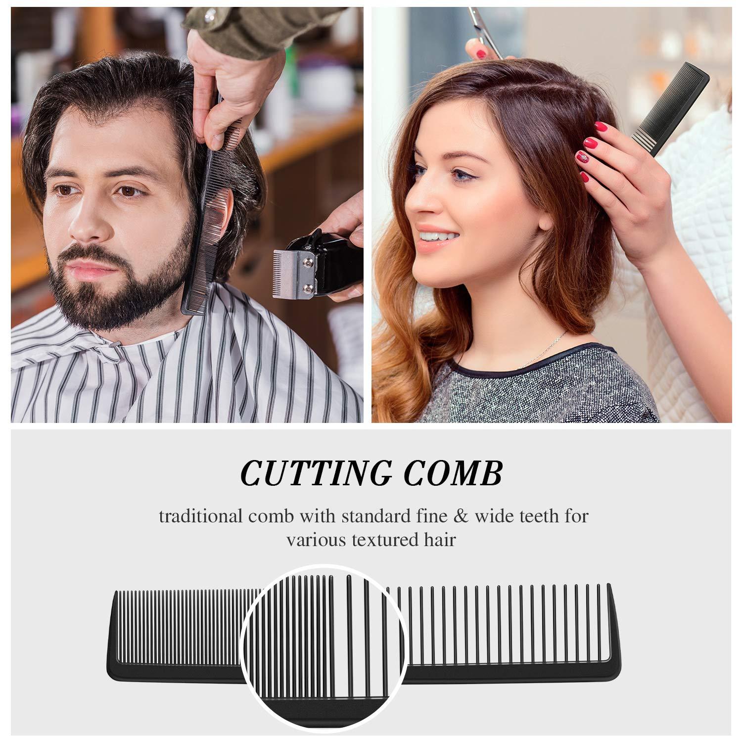 5 Pieces Hair Cutting Comb Barber Comb Hair Styling Combs Fine Teeth Carbon  Comb Set Anti