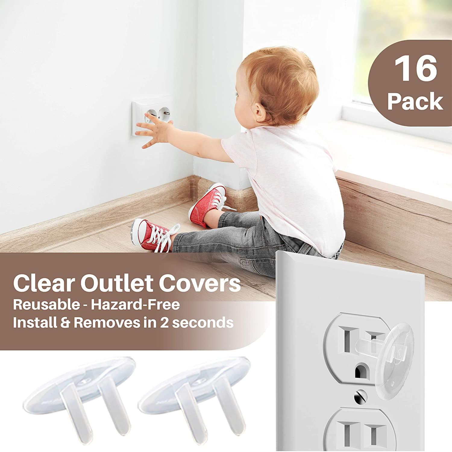 Baby Proofing Kit-Magnetic Cabinet Locks 8Locks+2Keys-Adjustable Safety  Latches 8Pack-Clear Corner Protector for Baby 12pack-Clear Outlet Pulg  Cover