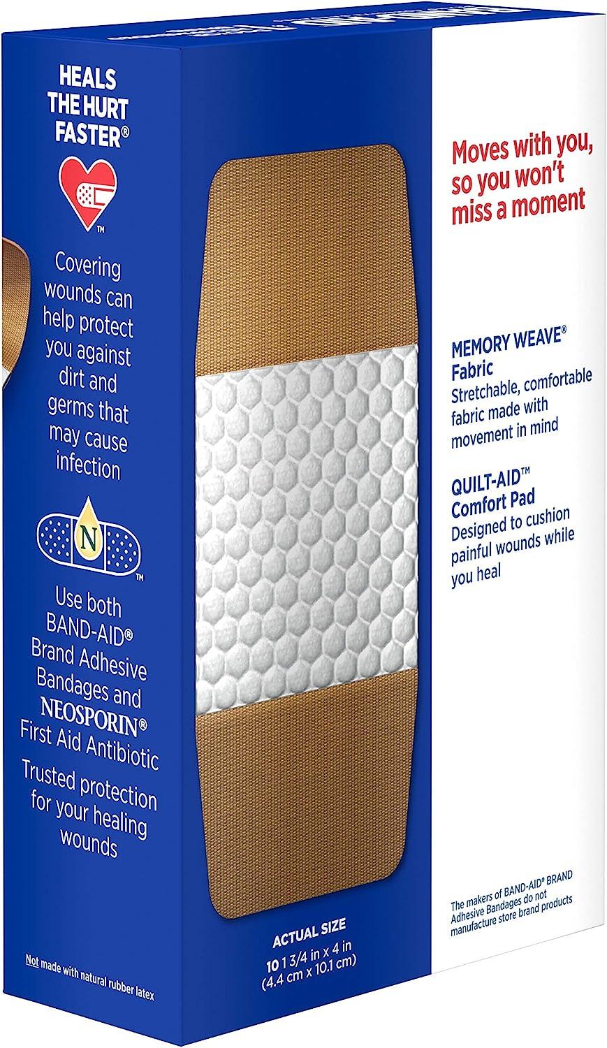 BAND-AID Flexible Fabric Bandages, Extra Large 10 ea