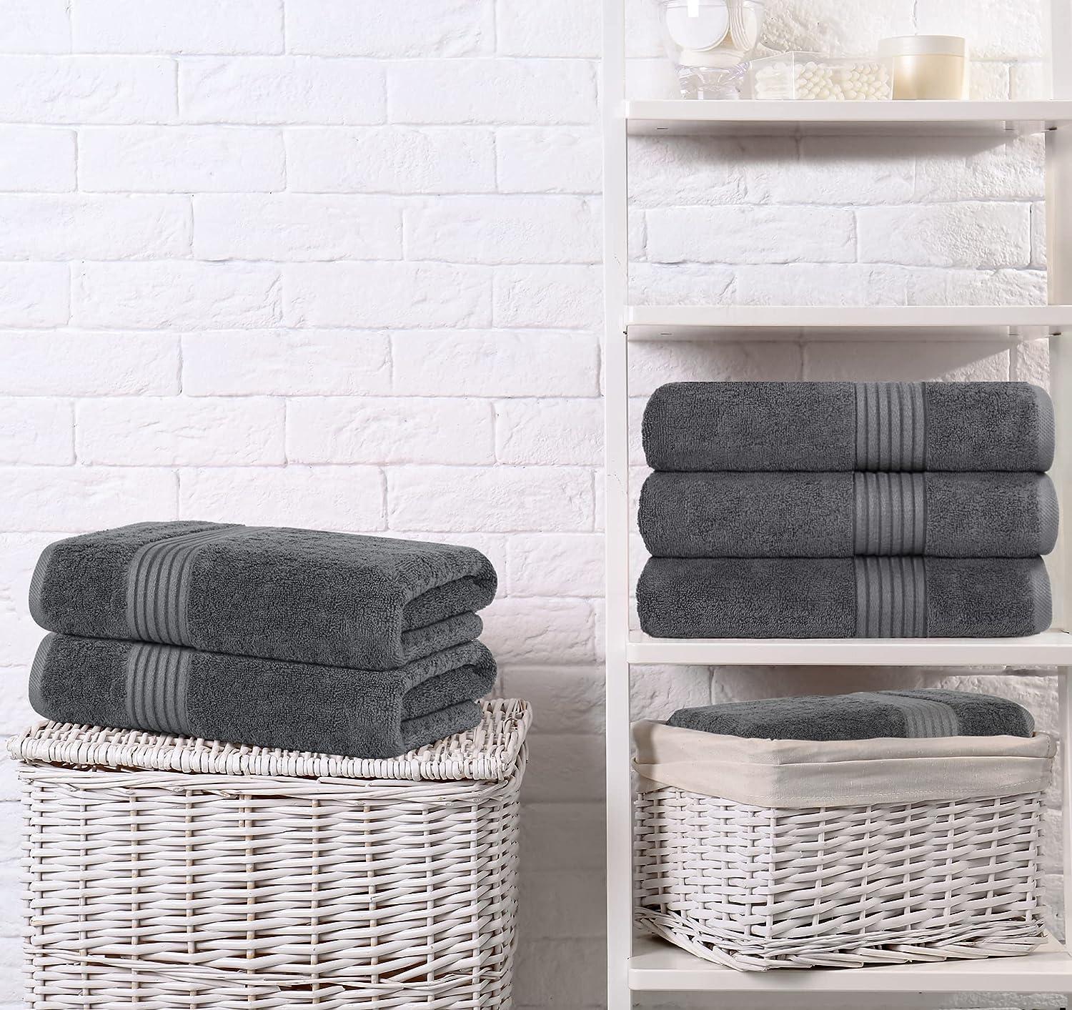  Utopia Towels 4 Pack Premium Bath Towels Set, (27 x 54 Inches)  100% Ring Spun Cotton 600GSM, Lightweight and Highly Absorbent Quick Drying  Towels, Perfect for Daily Use (Grey) : Home & Kitchen