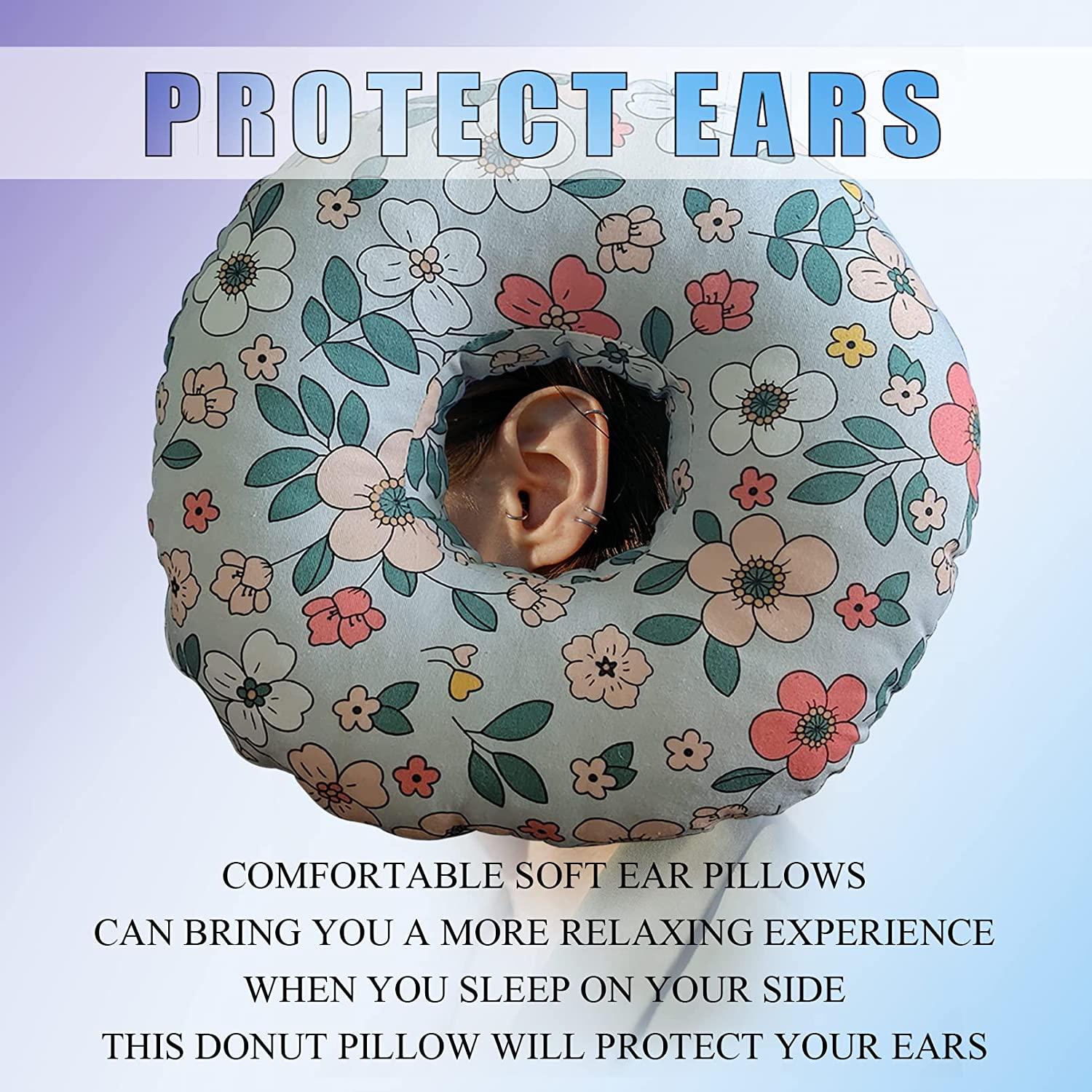 Soft Ear Piercing Pillow with Hole for Side Sleepers Relaxation Donut  Cushion