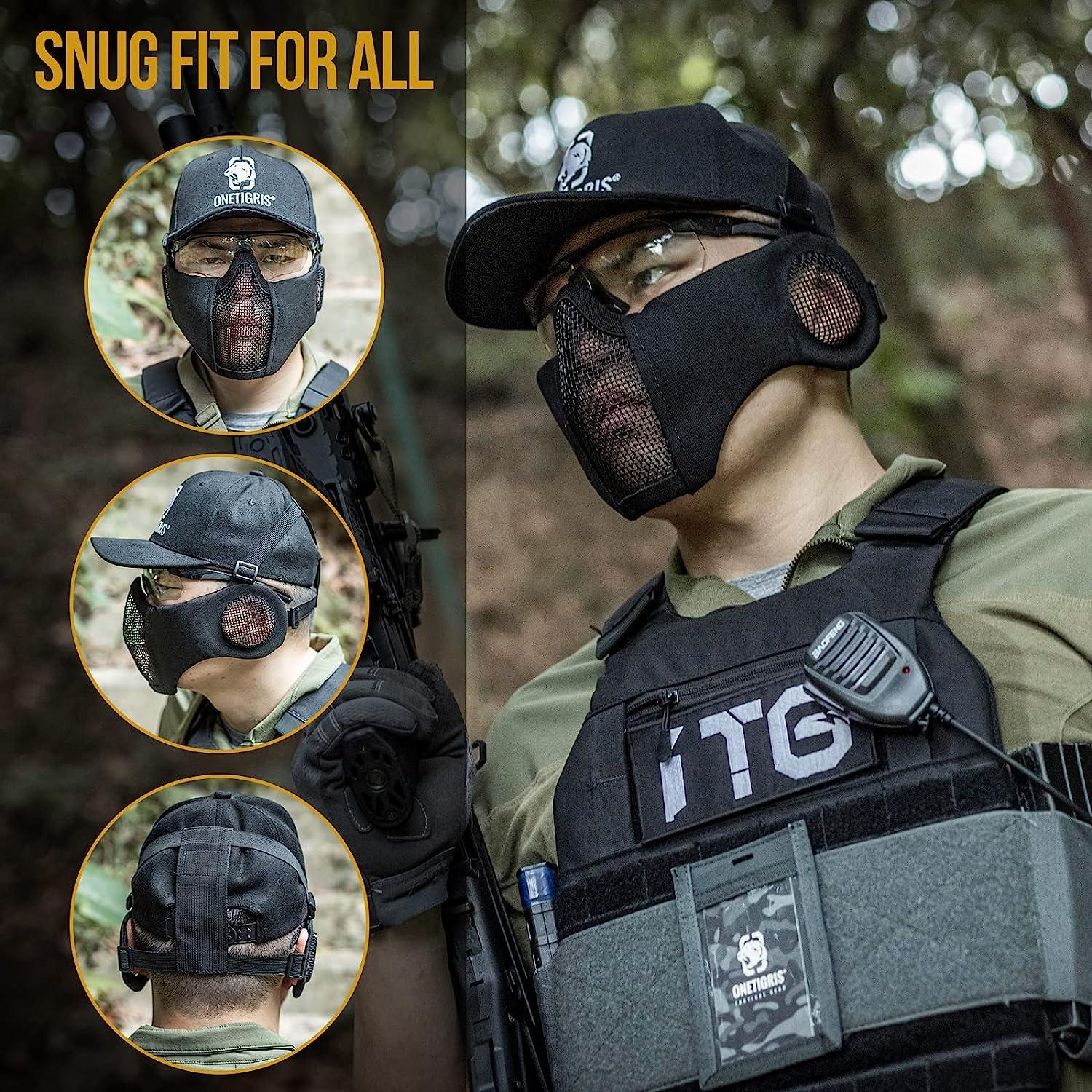 OneTigris 6 Foldable Half Face Mesh Mask Military Style Comfortable  Adjustable