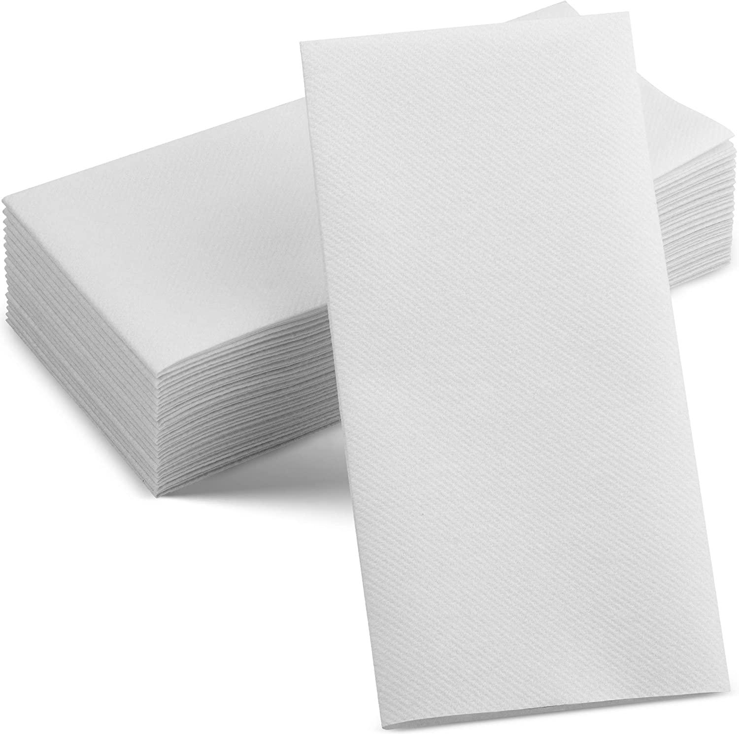 Comfy Package [100 Pack] Linen-Feel Guest Towels - Disposable Cloth Dinner Napkins, Bathroom Paper Hand Towels, Wedding Napkins