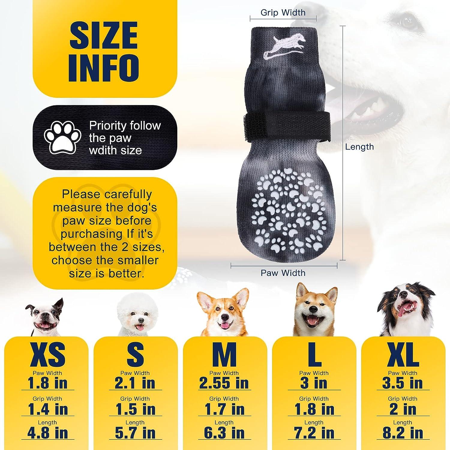 Grippers Non Slip Dog Socks | Traction Control for Indoor Wear | Dog Paw  Protection | Non Skid Dog Booties Grip (L)