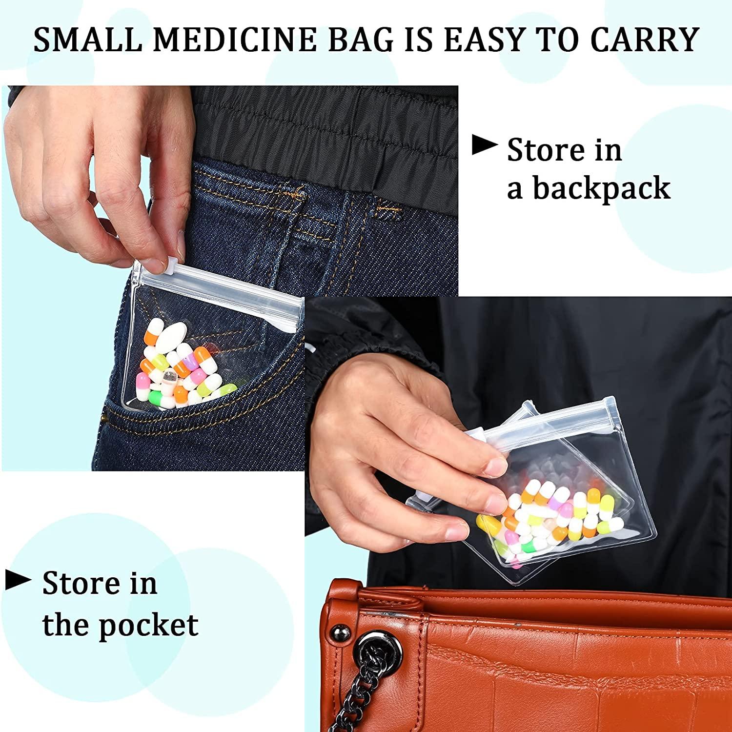 35 Pieces Pill Pouch Bags Zippered, Anglecai Reusable Pill Pouch for  Medicine Bags Portable for Pills Bags Self Sealing Travel Pill Packets with  Slide
