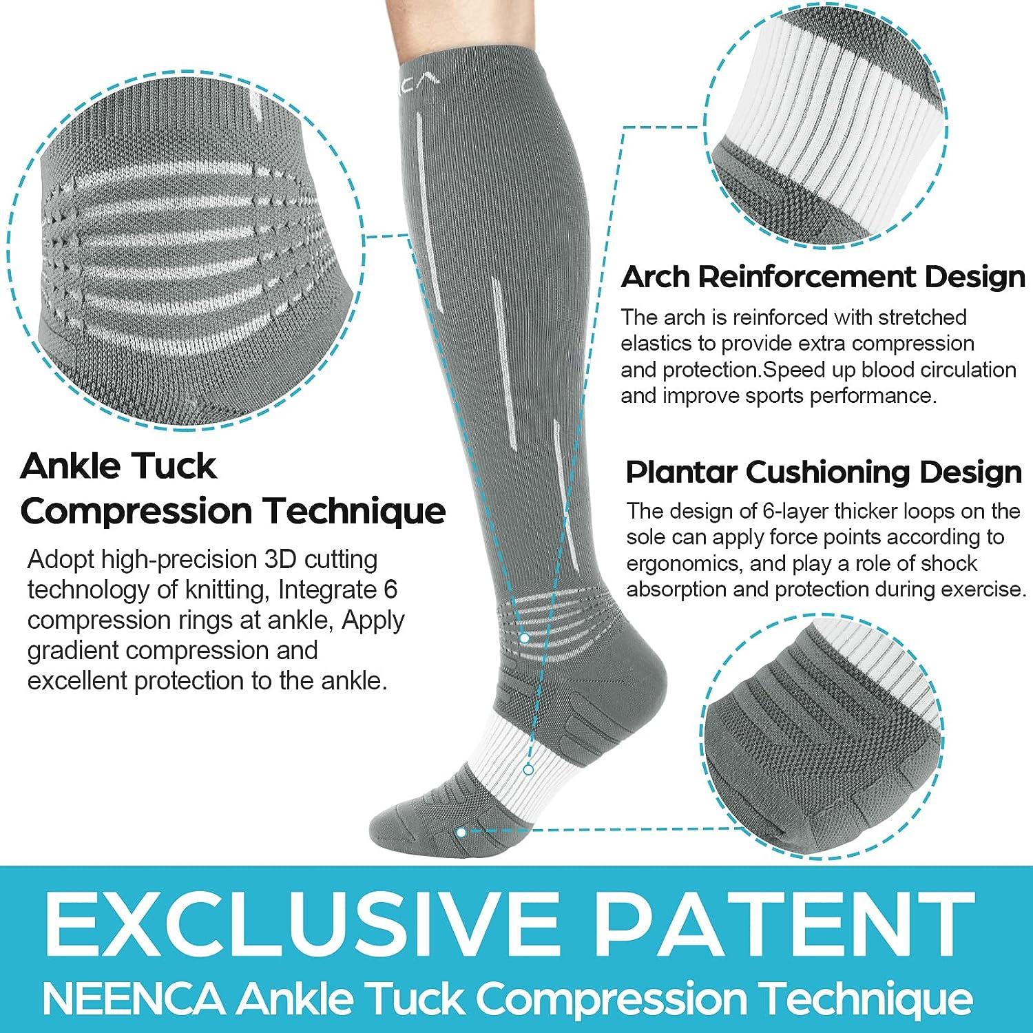 NEENCA Compression Socks, Medical Athletic Calf Socks for Injury