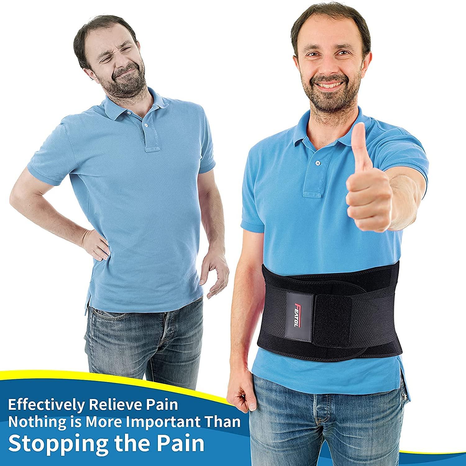 FEATOL Back Brace for Lower Back Pain Back Support Belt for Women & Men Breathable Lower Back Brace with Lumbar Pad Lower Back Pain Relief for