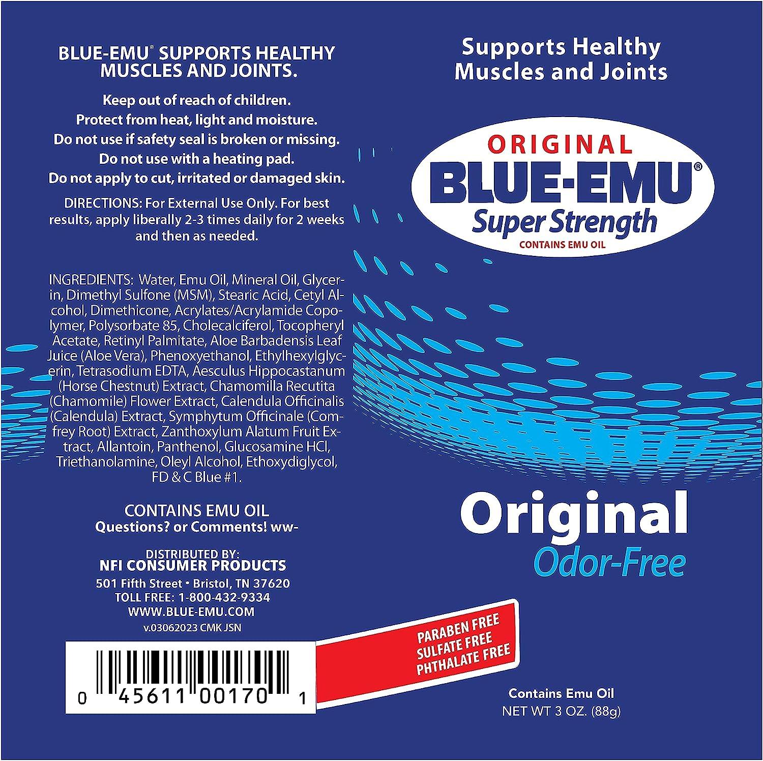 Blue-Emu Super Strength Emu Oil, 4 Oz 4 Ounce, Blue