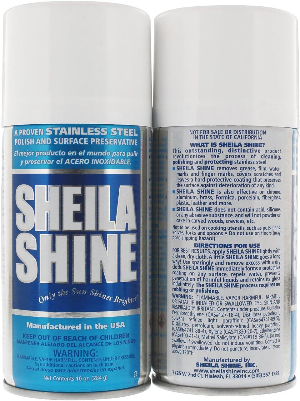 Sheila Shine Stainless Steel Cleaner Aerosol Spray 10oz Can