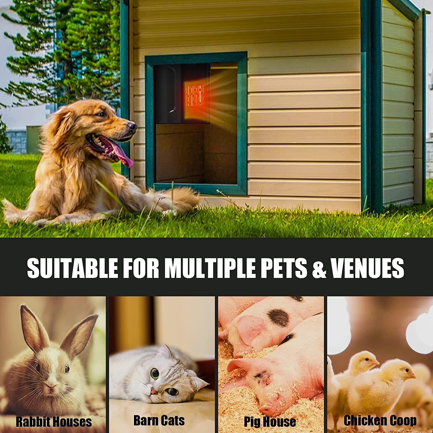 Dog House Heater,Outdoor Pet Heater with Thermostat&WiFi APP  Remote Control,300W Safe Dog Heaters for Outside Dog House with Adjustable  Timer&Temp&6FT Anti Chew Cord,Heaters for Cat Dog House Outdoor : Pet