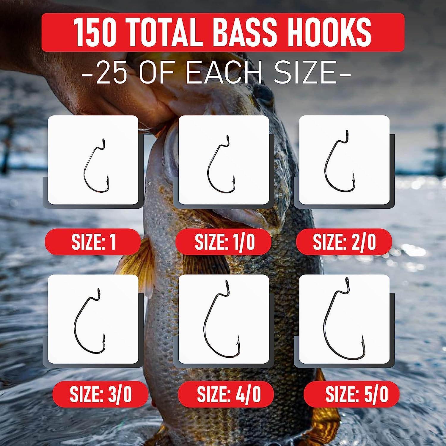 Assorted Worm Hooks for Bass Fishing, Offset Jig Fishing Hooks Set High  Carbon Steel Fish Hook for Soft Baits Texas rig Carolina rig (50pcs) :  : Sports & Outdoors