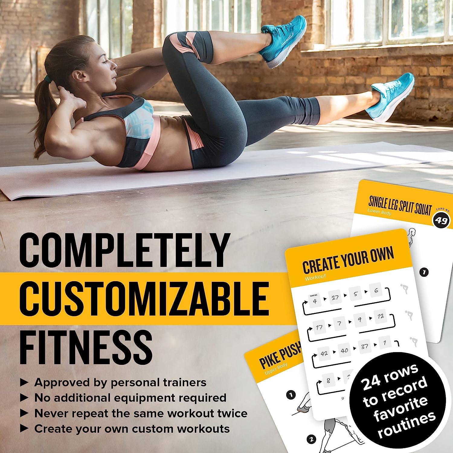 NewMe Fitness Workout Cards - Instructional Fitness Deck for Women & Men,  Beginner Fitness Guide to Training Exercises at Home or Gym
