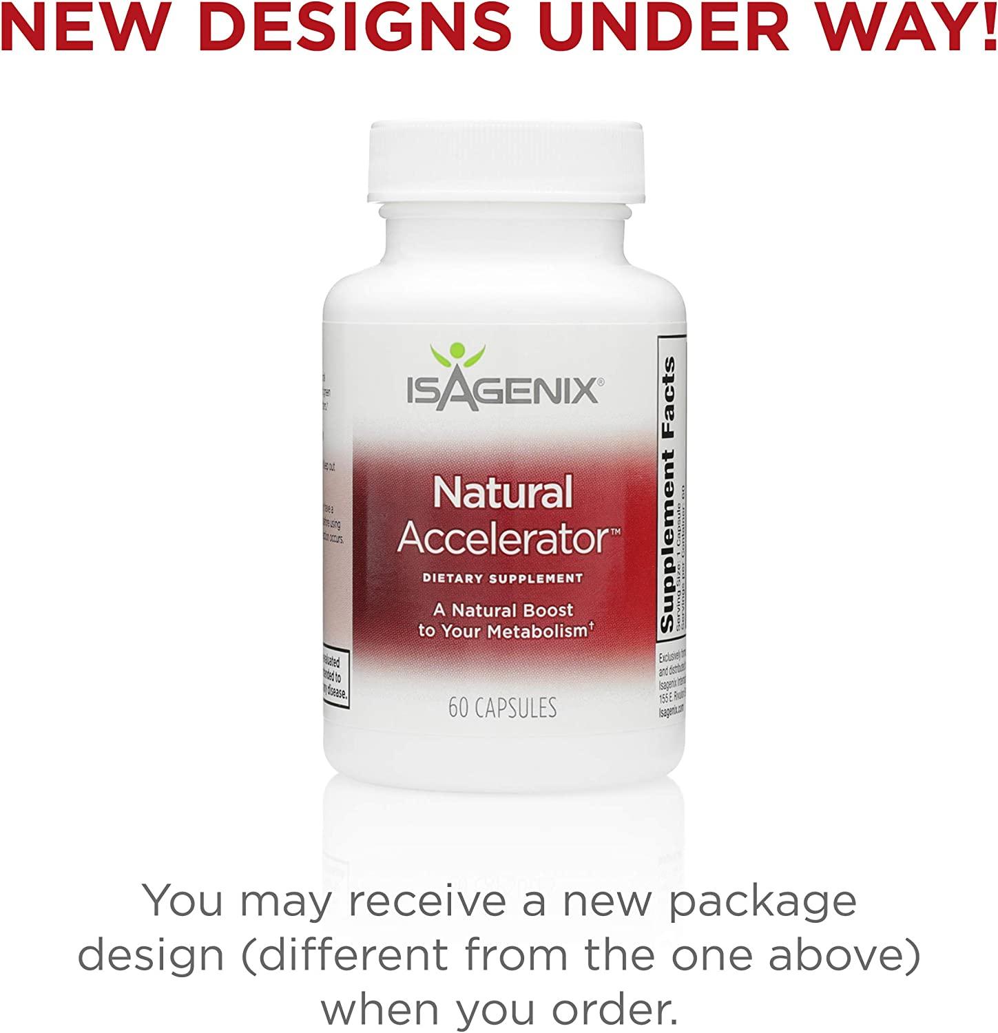 Isagenix Natural Accelerator - Metabolism Boost Capsules with Green Tea  Extract, Black Pepper, Niacin and More - 60 Capsules