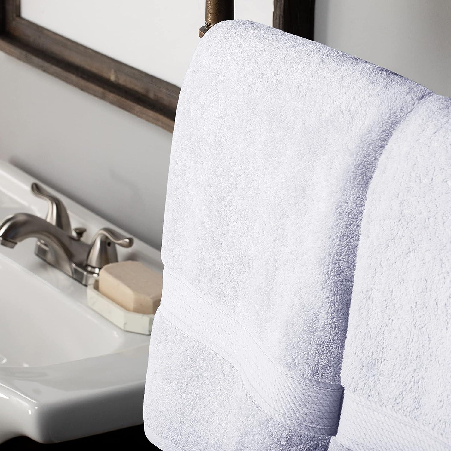 Superior Solid Egyptian Cotton Bath Towel Set, 30 x 55, White, 2
