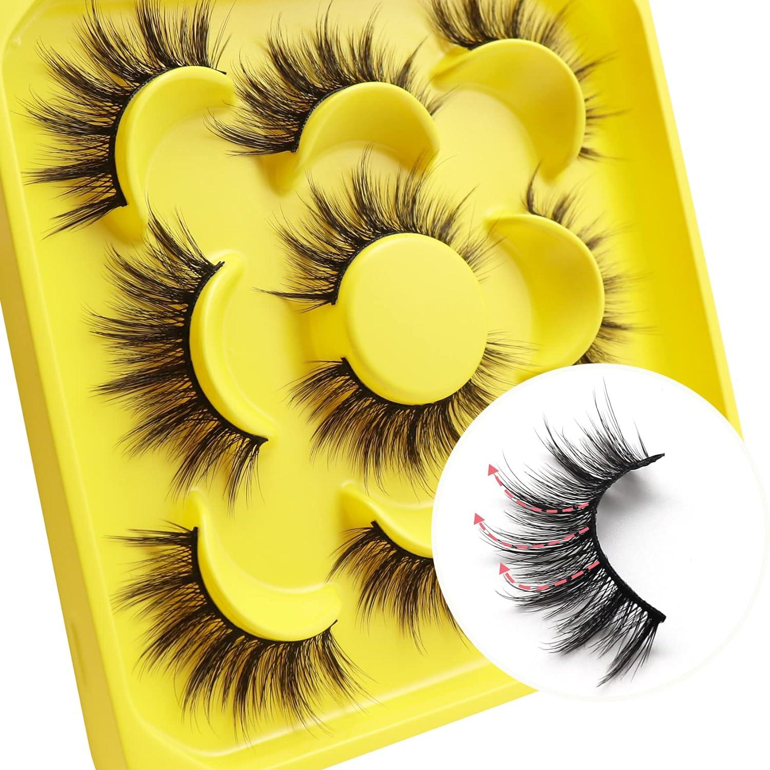 Veleasha Manga Lashes Natural Look False Eyelashes 8 Pairs Pack  Light-weight Comfortable Fake Eyelashes