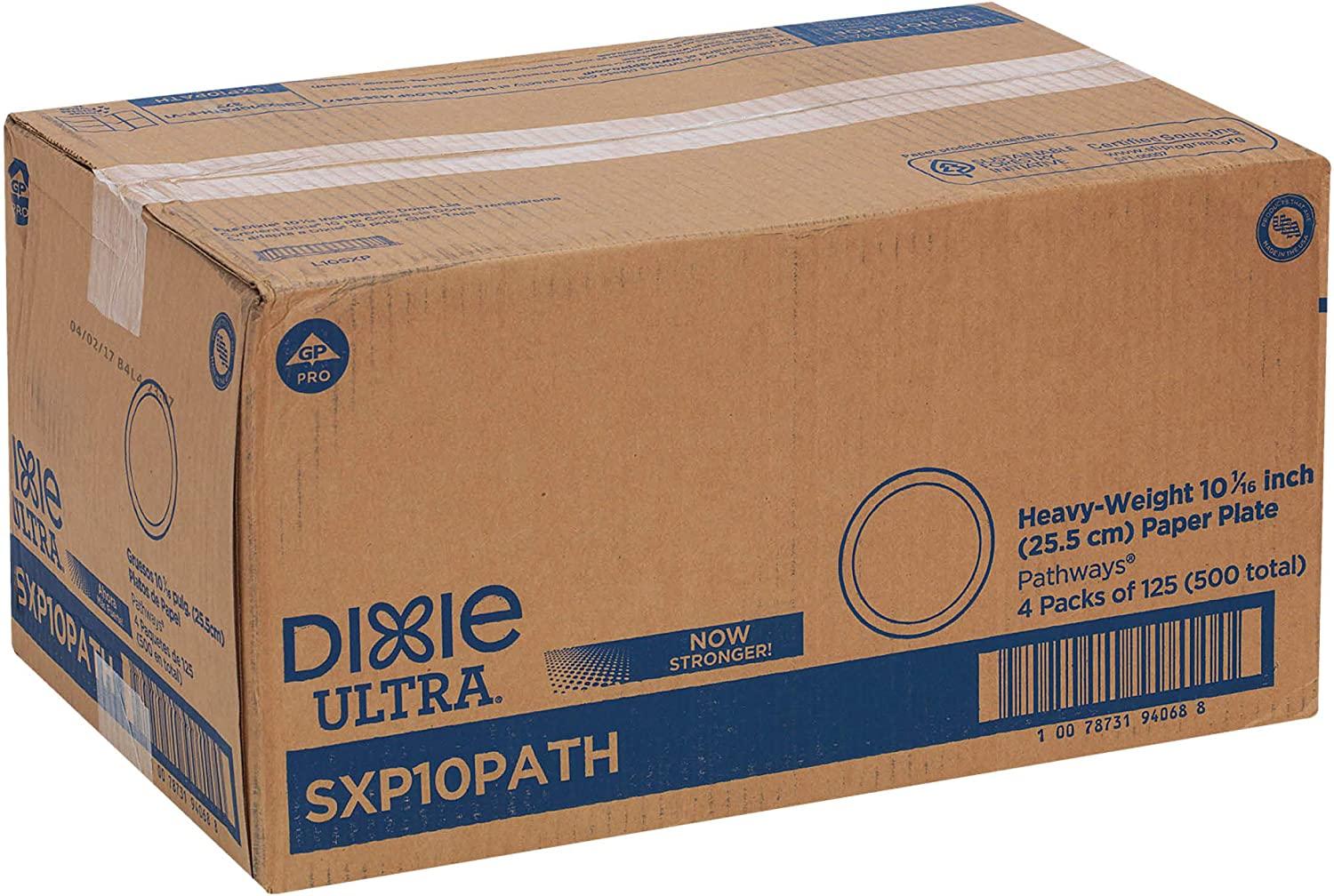 Dixie Ultra Pathways Heavy-Weight Paper Plates, 10”, 125/Pack