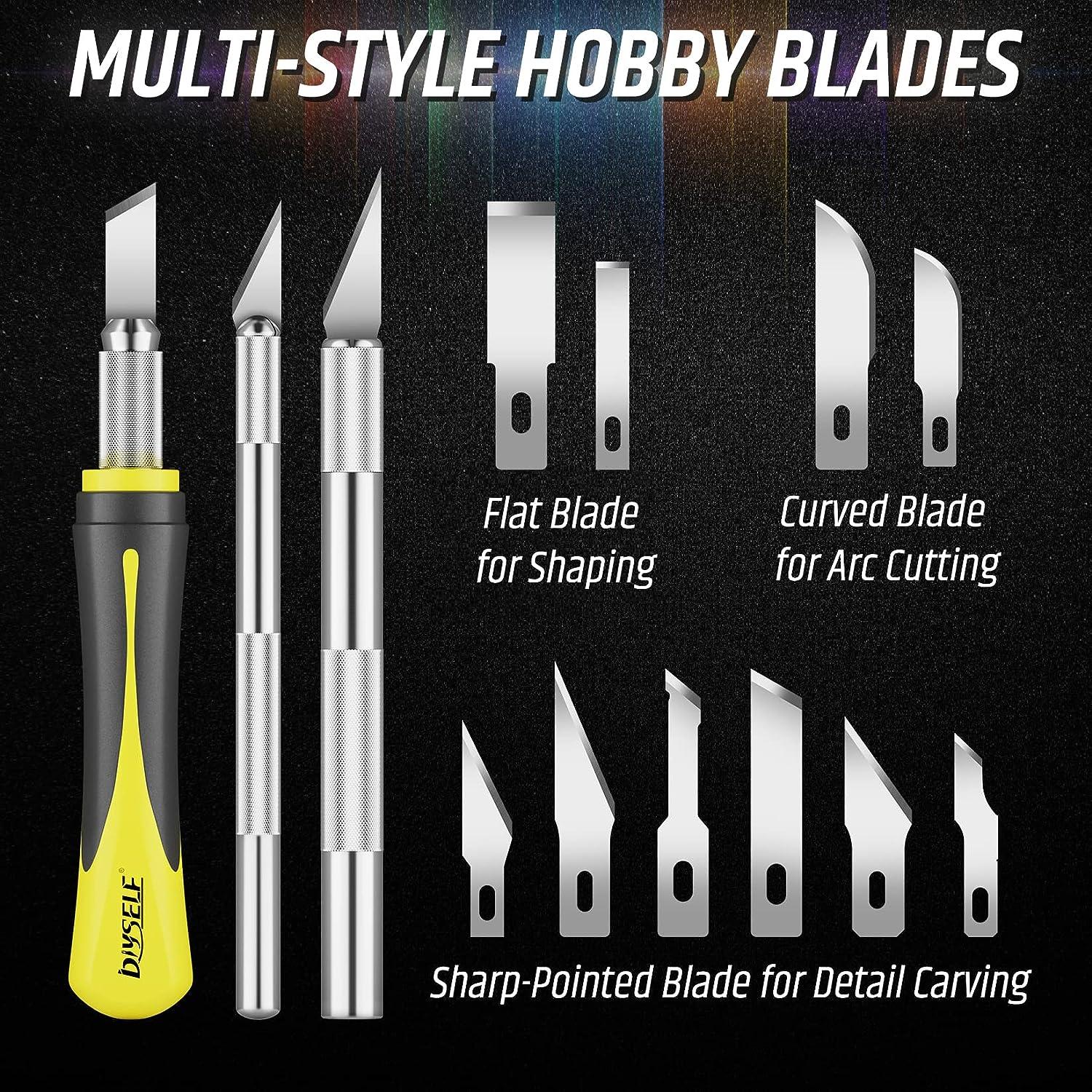 DIYSELF Exacto Knife with 9PCS Blades Refills (#11, 16, 17), Craft Knife  Set, Hobby Knife for Carving, Cutting, Precision Knife for Art, Craft,  Model