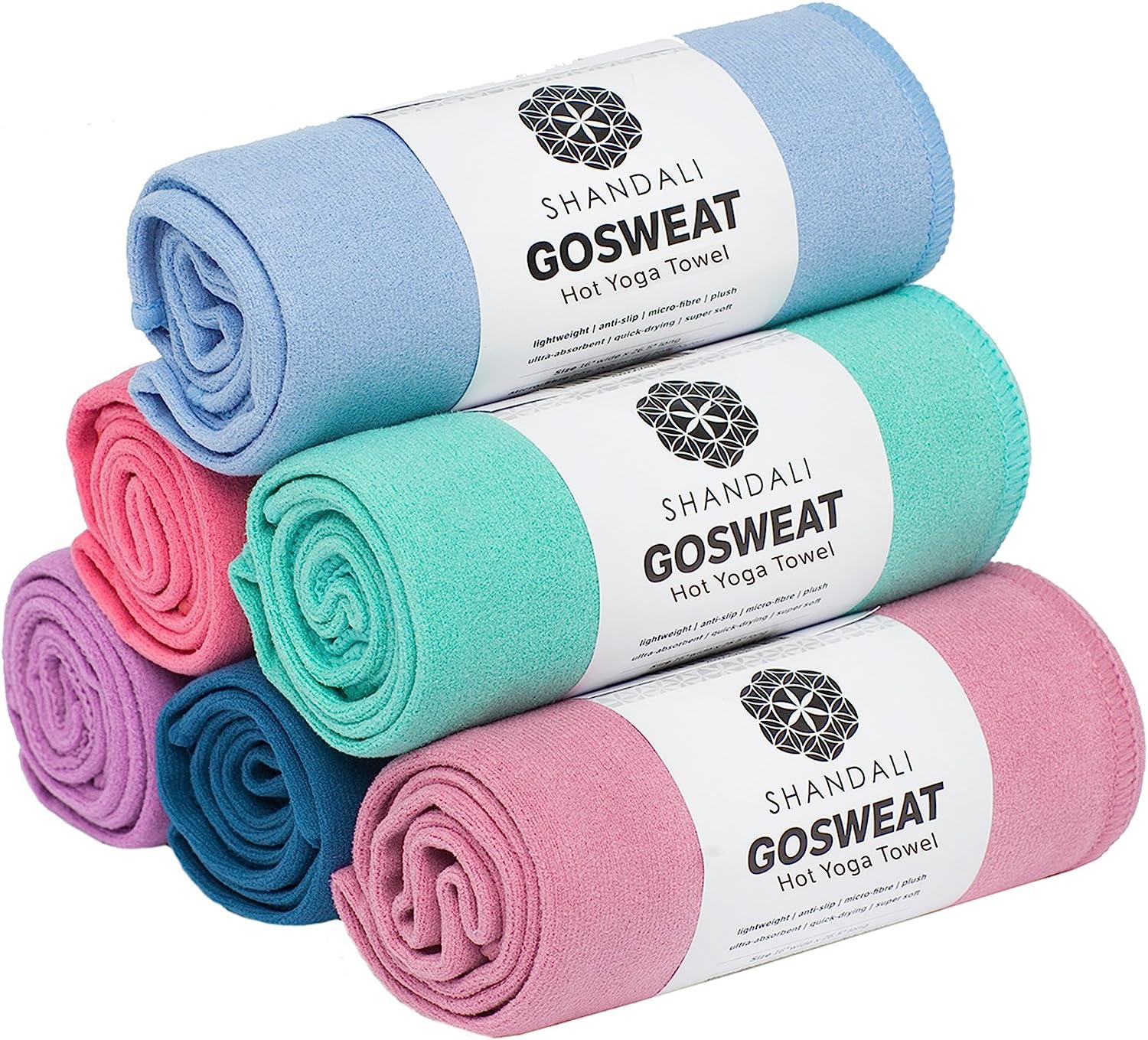 GoSweat Non-Slip Hot Yoga Towel by Shandali with Super-Absorbent Soft Suede  Microfiber in Many