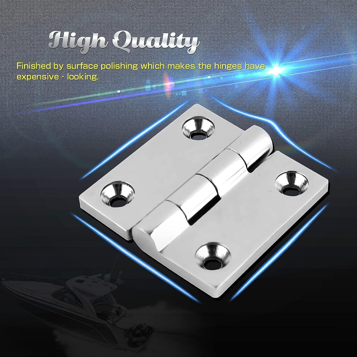 2PCS Stainless Steel 316 Strap Hinge With 6 Holes 152mm Mirror Polish  Marine Boat Hardware Cast Door Strap Hinges