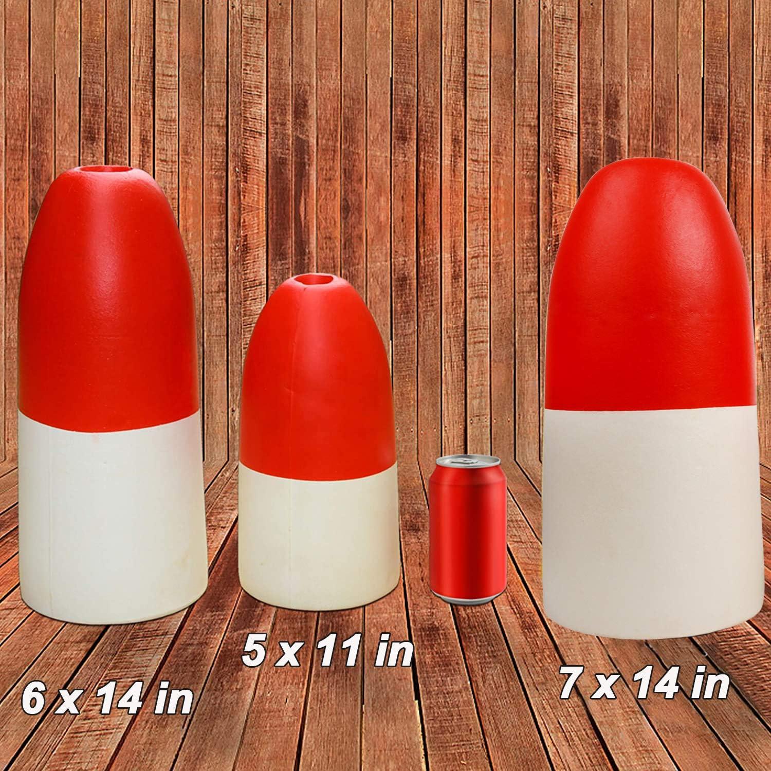 Crab Fishing Trap Floats Buoy - Kayak Outrigger Stabilizer Crab Pot Markers  5x11 6x14 7x14 inch Red/White 1pcs-7x14 Inch