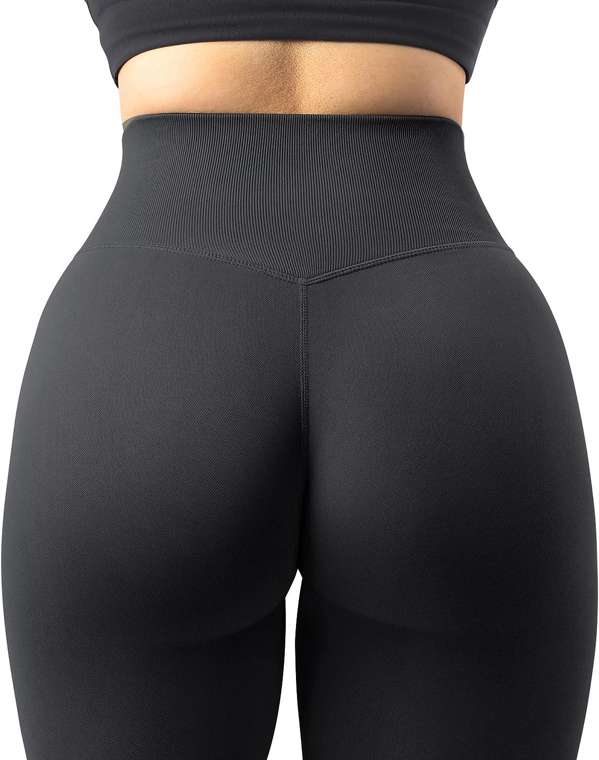 MOOSLOVER Women V Cross Waist Butt Lifting Leggings with Pockets High  Waisted Yoga Pants(XL,Black