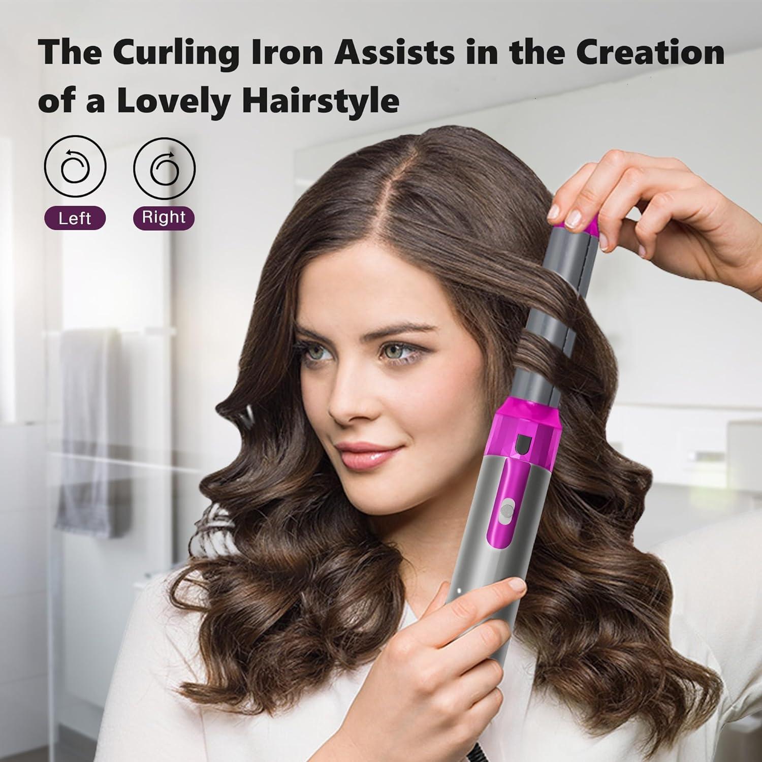 New Updated 5 in 1 Hair Styler Hot Air Brush Hair Dryer Brush Hair Curler  Air Styler Hair Dryer Set - Perfect for Volumizing Straightening and Curling  at Home (Grey)