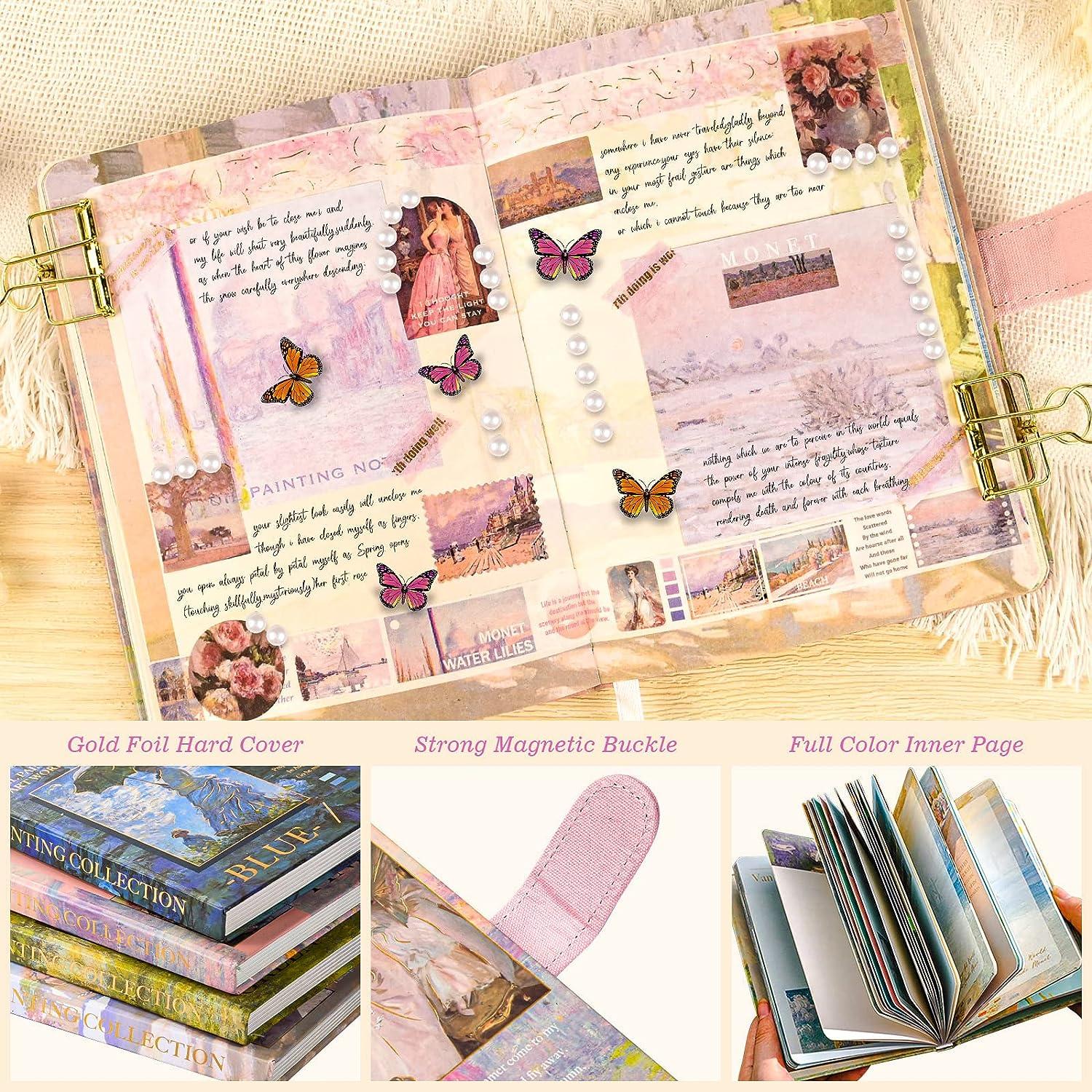 Scrapbooking Supplies Journaling Kit, Vintage Oil Painting Colorful Blank  Notebook for Junk Journal, Aesthetic Scrapbook Kit with Scrapbook Stickers  Washi Tapes, Art Journal Gift for Teen Girl Women Pink-Classical Rome