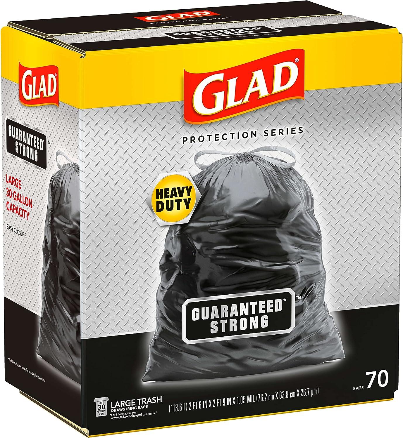 30 Gallons Plastic Trash Bags - 70 Count