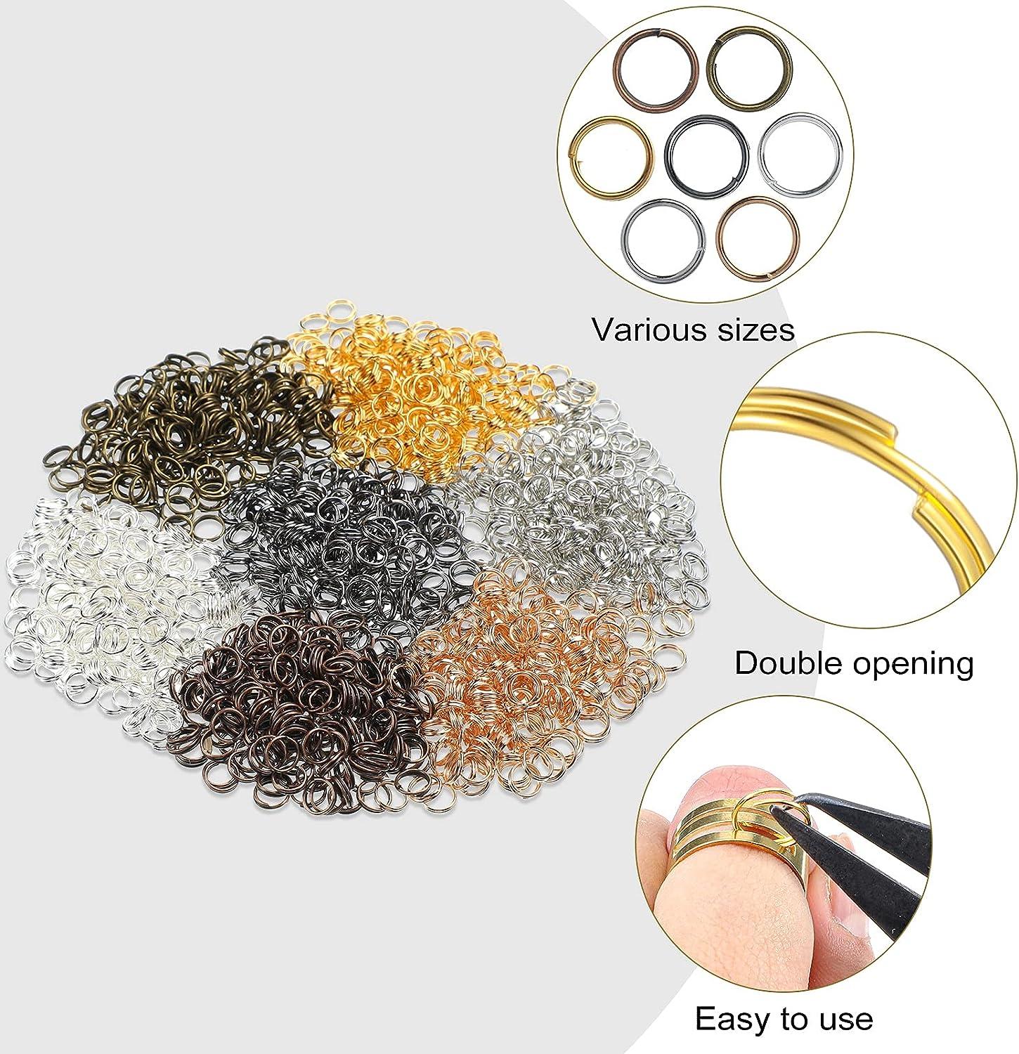 Split Rings for Jewelry Making, Caffox 700pcs Small Split Ring with Split  Ring Pliers, Double Closed Jump Rings Craft Jump Loops Opener for Necklaces