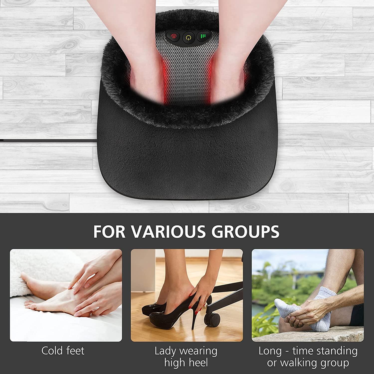Snailax Foot Massager with Heat,Gifts for Men, Shiatsu Feet Massager  Machine,Foot Back Massager,Kneading