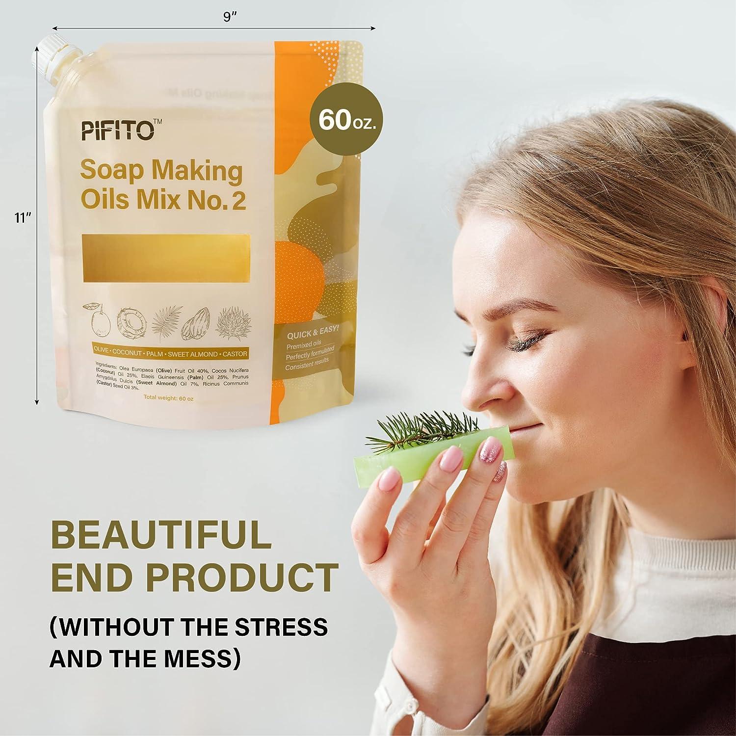 Pifito Soap Making Oils Mix No. 2 │ 60 Oz Quick Mix Blend of Pre-Measu