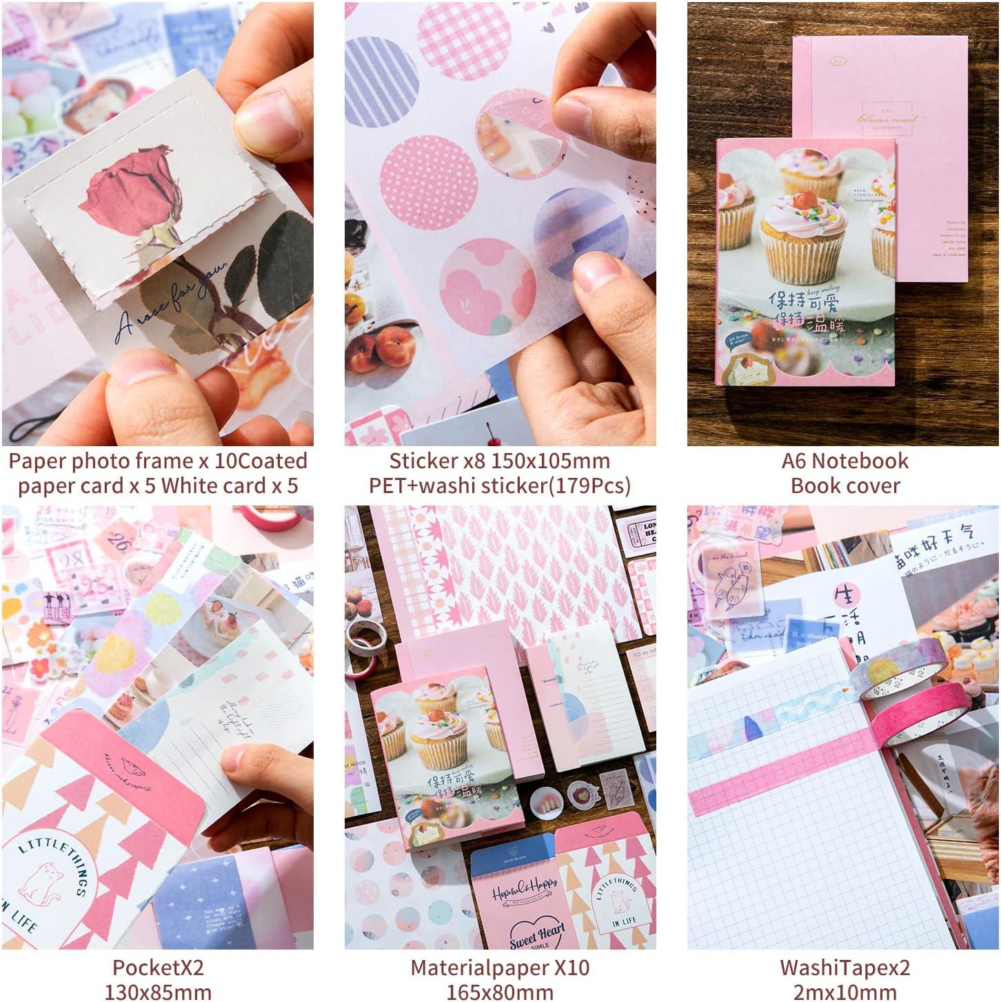 Girl Scrapbook Kit For Teens Journaling A6 Grid Notebook Washi Sticker