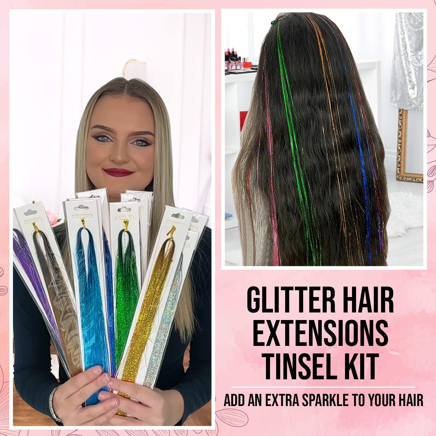 Braiders 12 Colors Hair Tinsel Extensions Tools Braiding Sparkle