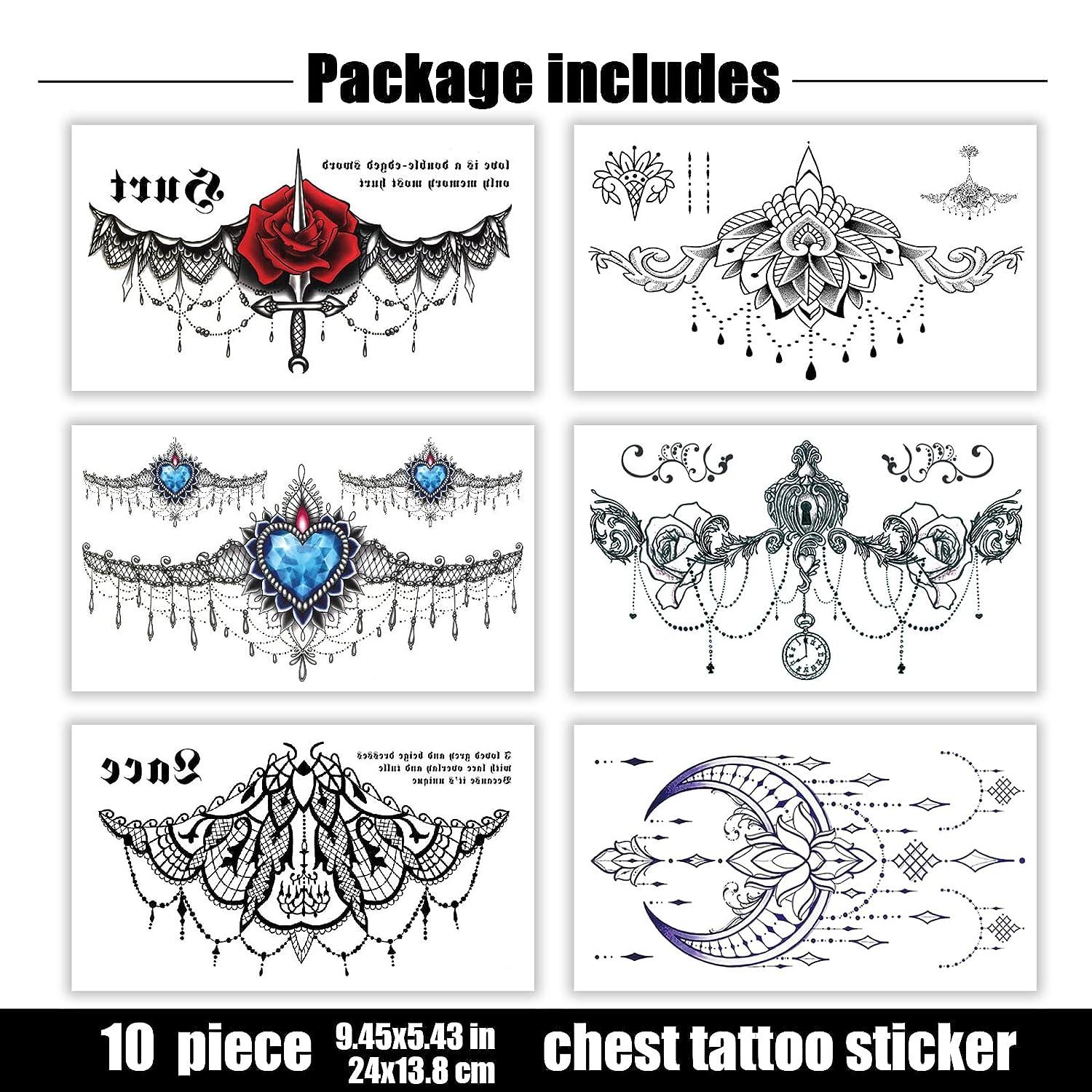 MZZDWST Temporary tattoo sticker 1pcs Back Or Sternum Body Henna Flower  With All-seeing Eye Waterproof Temporary Tattoo Body Art Waist Fake For  Girl AL012: Buy Online at Best Price in UAE -