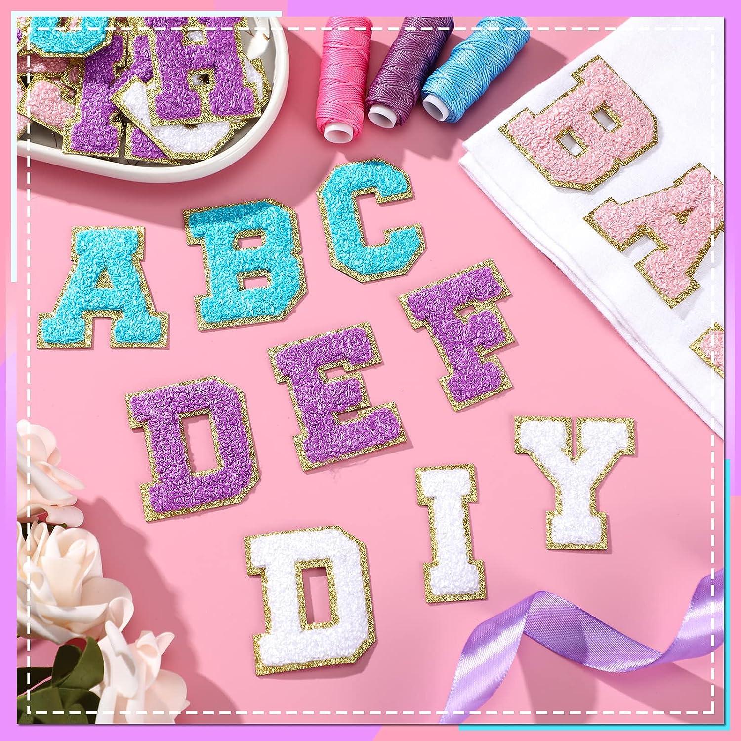 Chenille Patch Letters (Light Pink, Blue, Purple) (Iron On) 3 – M