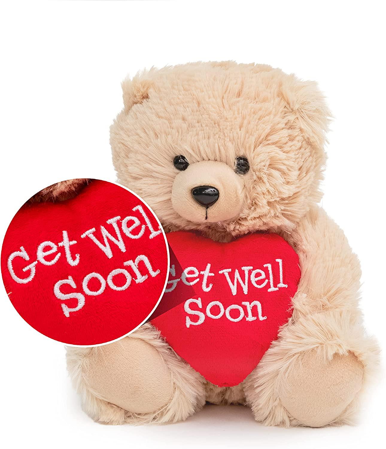 Get Well Soon Card Teddy Bear With Bandaged Leg Stock Illustration